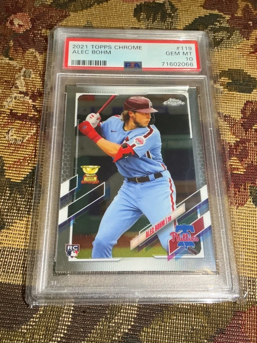 2021 Topps Chrome Baseball Alec Bohm #119 Graded PSA 10 MLB Rookie card